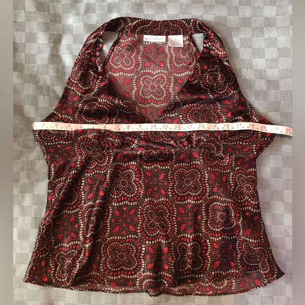 Worthington Silky Halter Like Sleeveless Top Sz 14 - Picture 4 of 7
